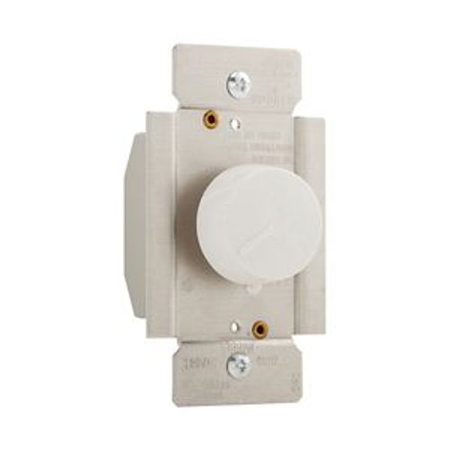 Main product image of Etn Rotary 1000W Dimmer, 120V, 60Hz, 1P Only, Incandescent Or Halogen Loads, White, RI101-W