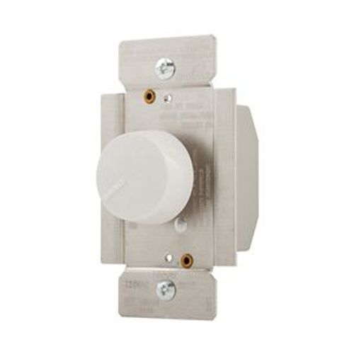 Main product image of Etn Rotary 1000W Dimmer, 120V, 60Hz, 1P Only, Incandescent Or Halogen Loads, White, RI101-W