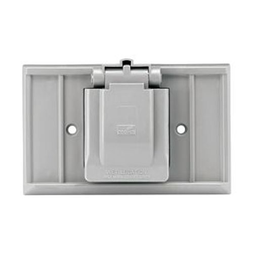 Main product image of Non-Metallic Receptacle Cover, Self-Closing, Surface Mount, Gray, Single Receptacle, Wet, 1-Gang, S1951