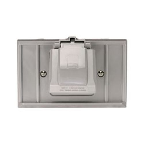 Main product image of Non-Metallic Receptacle Cover, Self-Closing, Surface Mount, Gray, Single Receptacle, Wet, 1-Gang, S1951