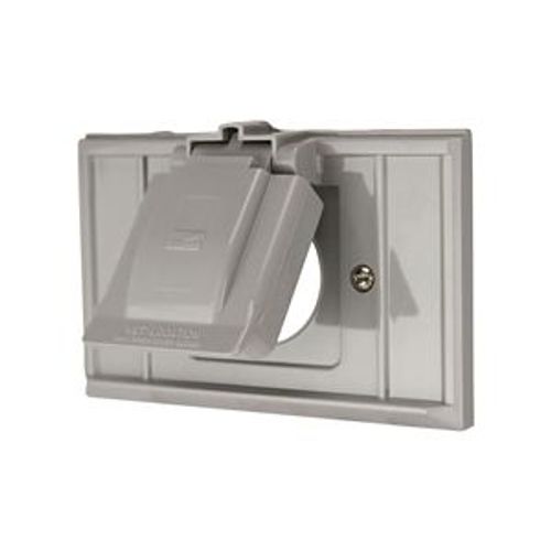 Main product image of Non-Metallic Receptacle Cover, Self-Closing, Surface Mount, Gray, Single Receptacle, Wet, 1-Gang, S1951
