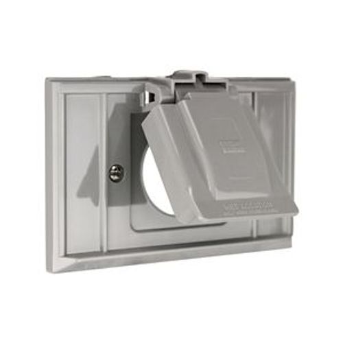 Main product image of Non-Metallic Receptacle Cover, Self-Closing, Surface Mount, Gray, Single Receptacle, Wet, 1-Gang, S1951