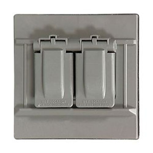 Main product image of Oversize Duplex Receptacle Cover, Self-Closing, Surface Mount, Gray, Wet, 1-Gang, S1954