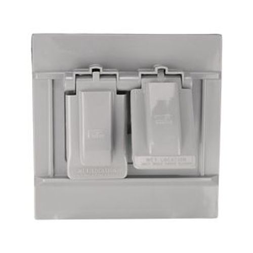 Main product image of Oversize Duplex Receptacle Cover, Self-Closing, Surface Mount, Gray, Wet, 1-Gang, S1954
