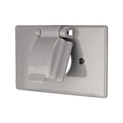 Main product image of Non-Metallic Single Receptacle Cover, Stay-Open, Surface Mount, Gray, Single Receptacle, 1-Gang, S1961