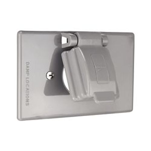 Main product image of Non-Metallic Single Receptacle Cover, Stay-Open, Surface Mount, Gray, Single Receptacle, 1-Gang, S1961