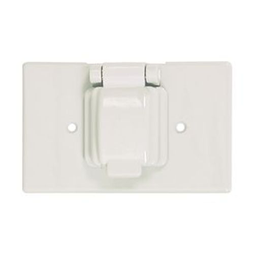 Main product image of Non-Metallic Single Receptacle Cover, Stay-Open, Surface Mount, White, Single Receptacle, 1-Gang, S1961W-SP
