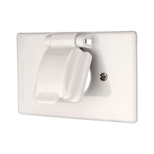 Main product image of Non-Metallic Single Receptacle Cover, Stay-Open, Surface Mount, White, Single Receptacle, 1-Gang, S1961W-SP