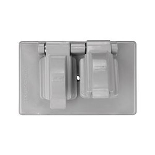 Main product image of Non-Metallic Duplex Receptacle Cover, Stay-Open, Surface Mount, Gray, Duplex Receptacle, 1-Gang, S1962