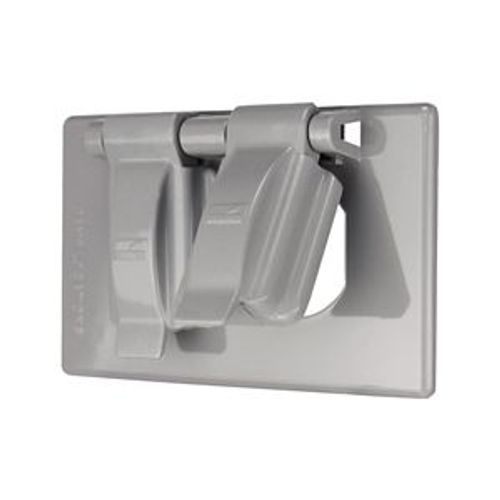 Main product image of Non-Metallic Duplex Receptacle Cover, Stay-Open, Surface Mount, Gray, Duplex Receptacle, 1-Gang, S1962