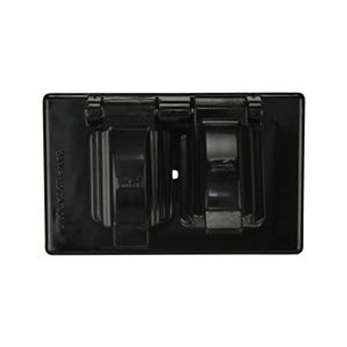 Main product image of Rhinobox Duplex Receptacle Cover, Damp Location, Black, Pro Grip, Glass-Filled Nylon, S1962BK-P