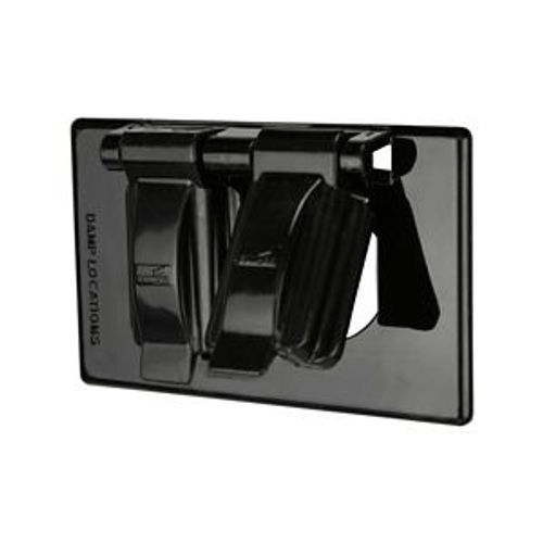 Main product image of Rhinobox Duplex Receptacle Cover, Damp Location, Black, Pro Grip, Glass-Filled Nylon, S1962BK-P