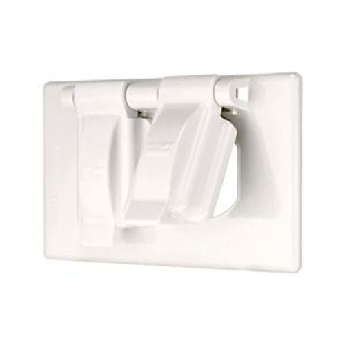 Main product image of Non-Metallic Duplex Receptacle Cover, Stay-Open, Surface Mount, White, Duplex Receptacle, 1-Gang, S1962W-SP