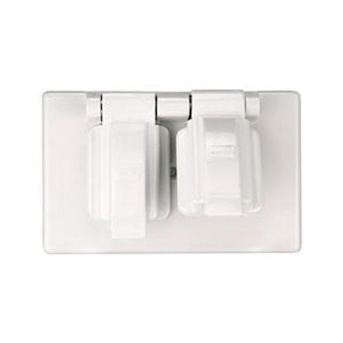 Main product image of Non-Metallic Duplex Receptacle Cover, Stay-Open, Surface Mount, White, Duplex Receptacle, 1-Gang, S1962W-SP