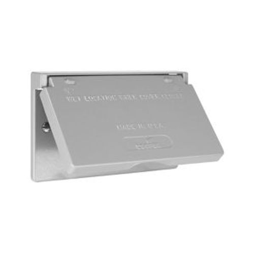 Main product image of Die Cast Aluminum Gfci Or Decorator Cover, Self-Closing, Surface Mount, Gray, Wet, 1-Gang, S1966-SP