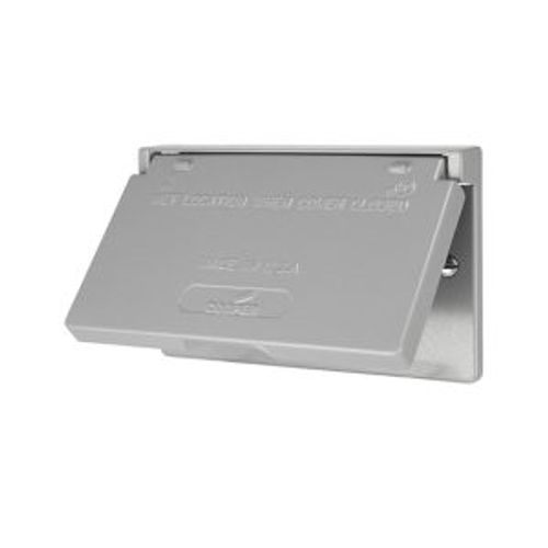 Main product image of Die Cast Aluminum Gfci Or Decorator Cover, Self-Closing, Surface Mount, Gray, Wet, 1-Gang, S1966-SP