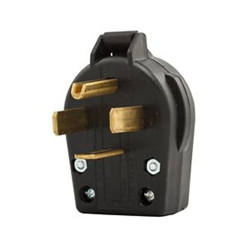 Main product image of Arrow Hart Angled Plug, #10-6 Awg 60A, Dryer, 125/250V, Black, 3-Pole, 4-Wire, S20-SP