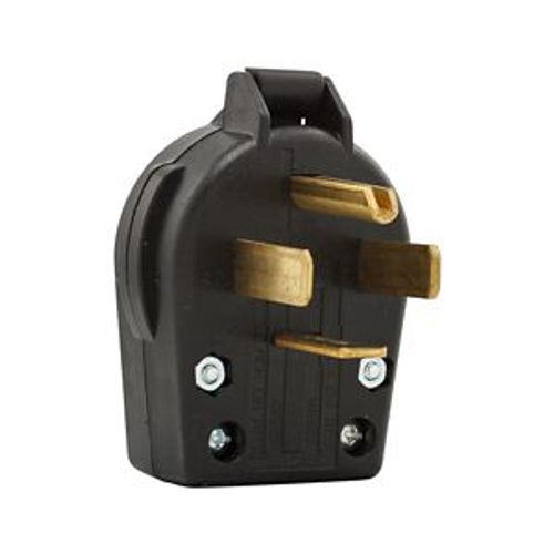 Main product image of Arrow Hart Angled Plug, #10-6 Awg 60A, Dryer, 125/250V, Black, 3-Pole, 4-Wire, S20-SP
