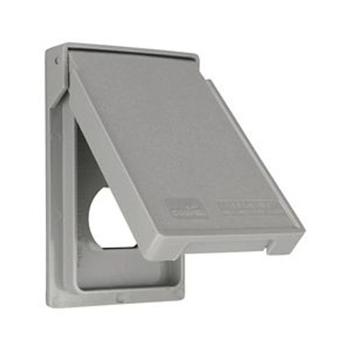 Main product image of Non-Metallic Duplex Receptacle Cover, Self-Closing, Surface Mount, Gray, Wet, 1-Gang, S2962