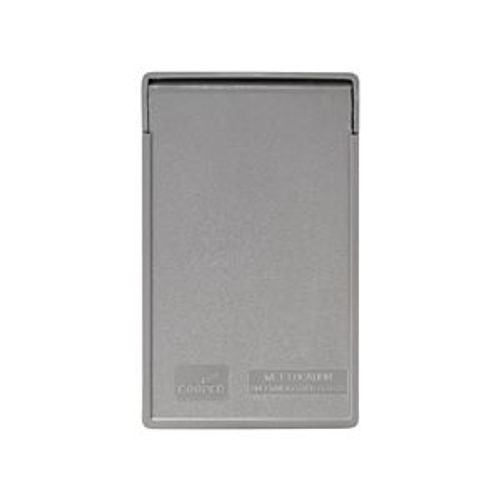 Main product image of Non-Metallic Gfci Or Decorator Cover, Self-Closing, Surface Mount, Gray, Wet, 1-Gang, Vertical, S2966