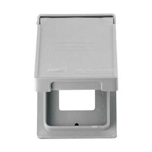 Main product image of Non-Metallic Gfci Or Decorator Cover, Self-Closing, Surface Mount, Gray, Wet, 1-Gang, Vertical, S2966