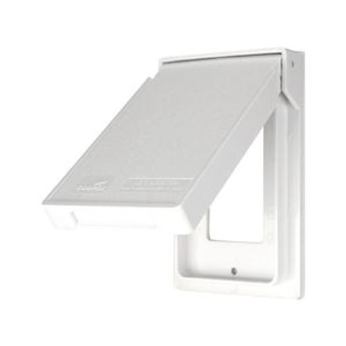 Main product image of Non-Metallic Gfci Or Decorator Cover, Self-Closing, Surface Mount, White, Wet, 1-Gang, Vertical, S2966W-SP