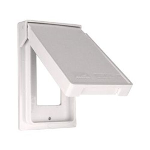 Main product image of Non-Metallic Gfci Or Decorator Cover, Self-Closing, Surface Mount, White, Wet, 1-Gang, Vertical, S2966W-SP