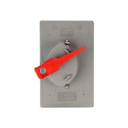 Main product image of Flush Mount Switch Cover, Lockable, Flush Mount, Gray, Toggle Switch, Wet, 1-Gang, Vertical, S2983