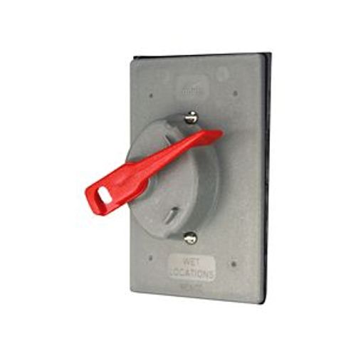Main product image of Flush Mount Switch Cover, Lockable, Flush Mount, Gray, Toggle Switch, Wet, 1-Gang, Vertical, S2983