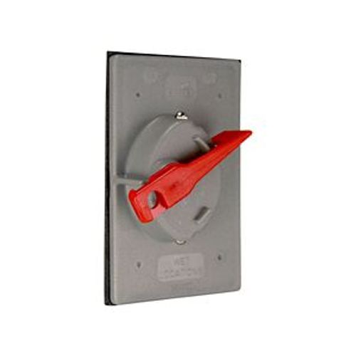 Main product image of Flush Mount Switch Cover, Lockable, Flush Mount, Gray, Toggle Switch, Wet, 1-Gang, Vertical, S2983