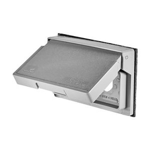 Main product image of Non-Metallic Duplex Receptacle Cover, Self-Closing, Surface Mount, Gray, Wet, 1-Gang, S3962-SP