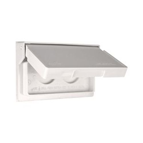 Main product image of Non-Metallic Duplex Receptacle Cover, Self-Closing, Surface Mount, White, Wet, 1-Gang, S3962W-SP