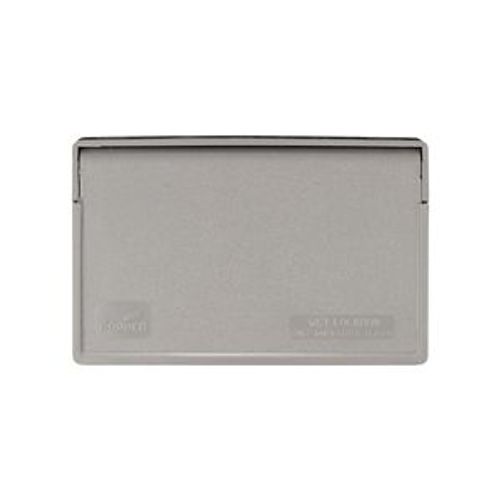 Main product image of Non-Metallic Gfci Or Decorator Cover, Self-Closing, Surface Mount, Gray, Wet, 1-Gang, Horizontal, S3966