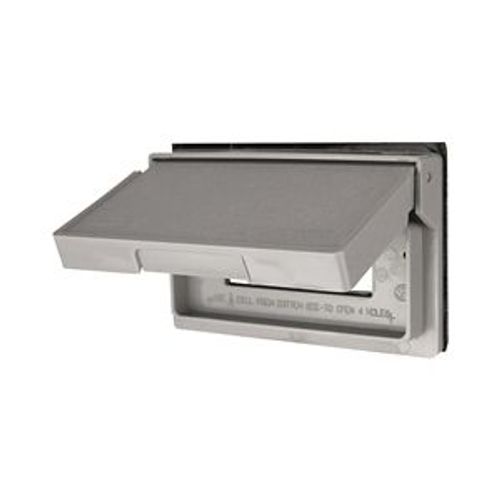 Main product image of Non-Metallic Gfci Or Decorator Cover, Self-Closing, Surface Mount, Gray, Wet, 1-Gang, Horizontal, S3966