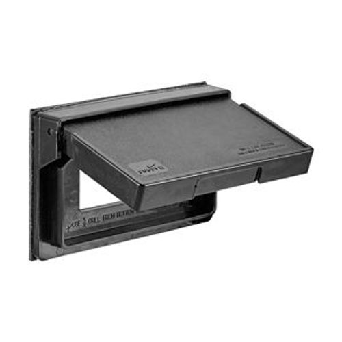 Main product image of Non-Metallic Gfci Or Decorator Cover, Self-Closing, Surface Mount, Black, Wet, 1-Gang, S3966BK-BU