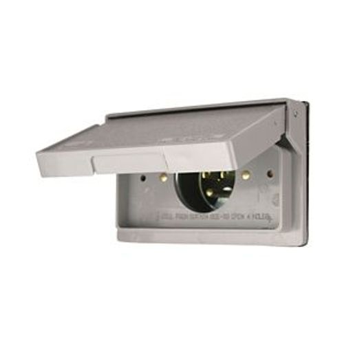 Main product image of Plastic Cover, 15A, 125 Vac, Gray, Single-Gang, Horizontal, S3999-SP-L