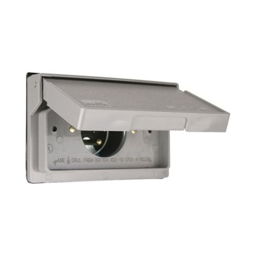 Main product image of Plastic Cover, 15A, 125 Vac, Gray, Single-Gang, Horizontal, S3999-SP-L