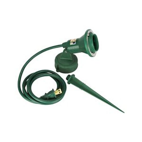 Main product image of Lampholder, Weatherproof, 6' Cord, 18-2 Spt-1 Polarized Cord Type, Green, Thermoset, 120V, 150W, S591