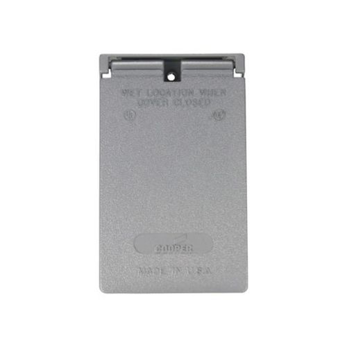 Main product image of Metal Gfci Or Decorator Cover, Gray, Decorator, 1-Gang, Vertical, Electrostatically Painted, S966-50