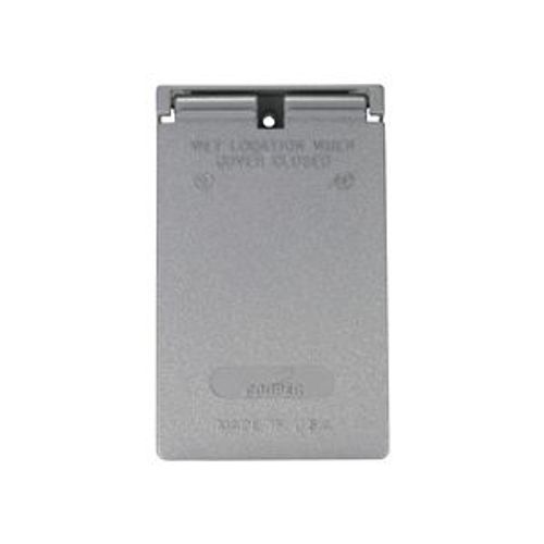 Main product image of Metal Gfci Or Decorator Cover, Self-Closing, Surface Mount, Gray, Wet, 1-Gang, Vertical, S966-SP