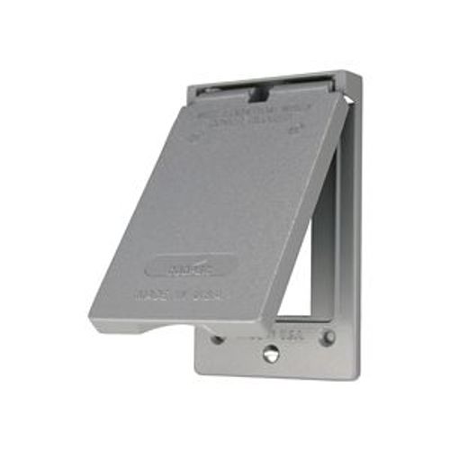 Main product image of Metal Gfci Or Decorator Cover, Self-Closing, Surface Mount, Gray, Wet, 1-Gang, Vertical, S966-SP