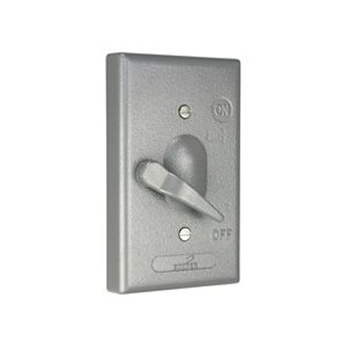 Main product image of Cover With Switch, 1-Pole Switch, Surface Mount, Gray, Toggle Switch, Wet, Metal, 1-Gang, S983-SP