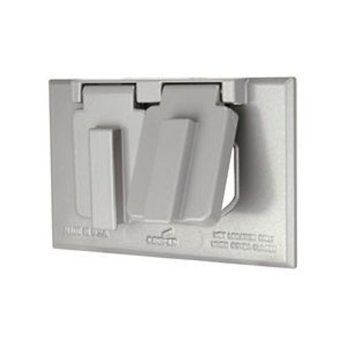 Main product image of 2 Lid Duplex Receptacle Cover, (2) Self-Closing Lids, Surface Mount, Gray, 1-Gang, S989-SP