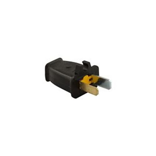 Main product image of Straight Blade Plug, #16 Awg 15A 125V, Black, Impact-Resistant 1-15P, 2-Pole 2-Wire w/ Cord Clip, SA940