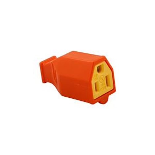 Main product image of Straight Blade Connector, #14 Awg 15A 125V, Orange, Impact-Resistant 2-Pole 3-Wire, SA993O
