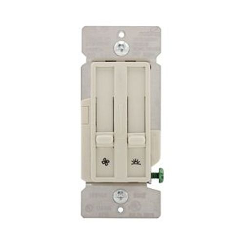 Main product image of Dimmer & Fan Speed Control, No Neutral Required, #14 -12 Awg 120V, Light Almond, 1-Pole, 300W, SDC15-LA