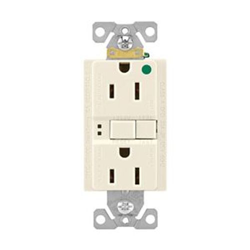 Main product image of Hospital Grade Gfci Receptacle, Self-Test, #14 -10 Awg 15A 125V, Gfci, Light Almond, 2-Pole, SGFH15FLA