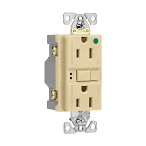 Main product image of Hospital Grade Gfci Receptacle, Self-Test, #14 -10 Awg 15A 125V, Gfci, Ivory, 2-Pole 3-Wire, SGFH15FV