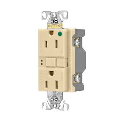 Main product image of Hospital Grade Gfci Receptacle, Self-Test, #14 -10 Awg 15A 125V, Gfci, Ivory, 2-Pole 3-Wire, SGFH15FV