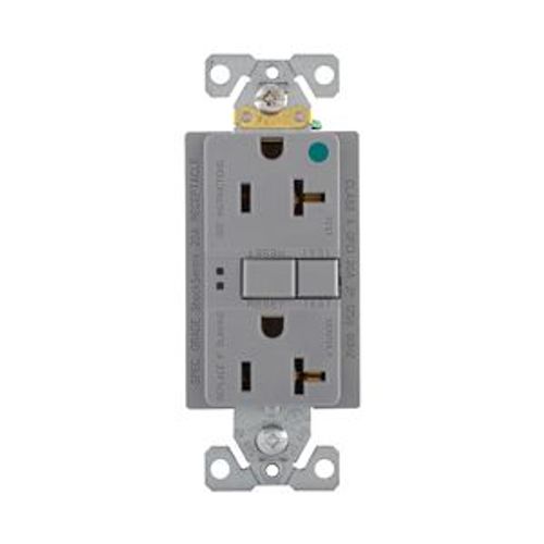 Main product image of Hospital Grade Gfci Receptacle, Nafta Compliant, Self-Test, #14 -10 Awg 20A 125V, Gfci, Gray, SGFH20FGY